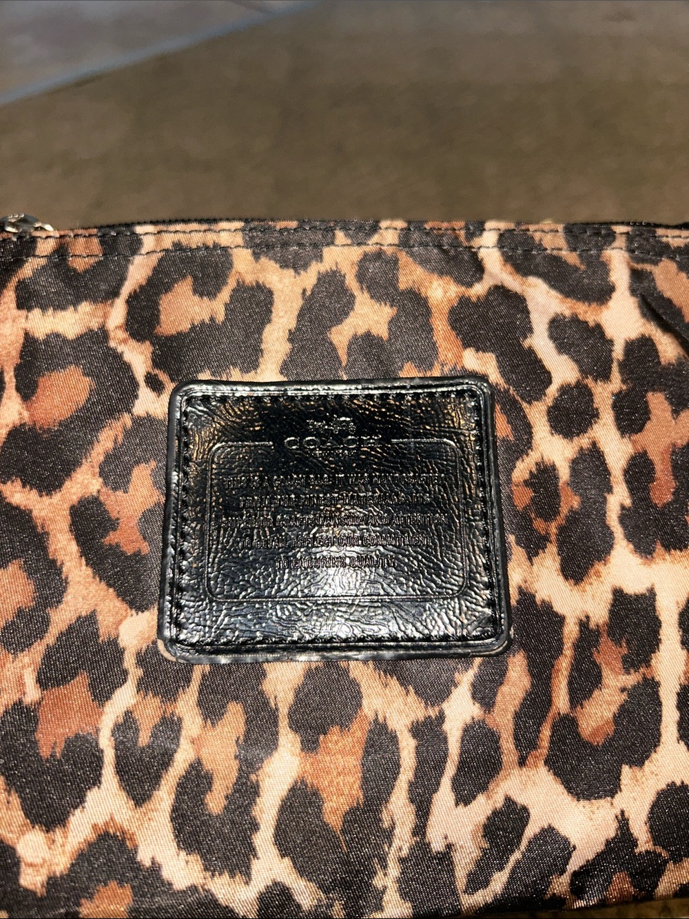 Coach Leopard Print Zip Pouch - Brown & Black - Picture 3 of 8
